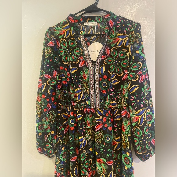 Rusttydust Bohemian Print Dress Size M NWT - Picture 4 of 11
